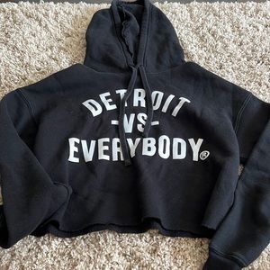 detroit vs everybody womens small cropped hoodie